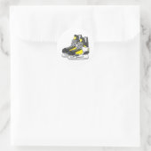 Yellow Ice Hockey-Skate Runder Aufkleber (Tasche)