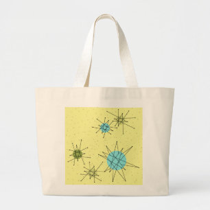 Yellow Iconic Atomic Sternexplosionen Muster Tote  Jumbo Stoffbeutel