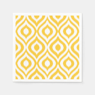 Yellow Ikat Classic Geometric Ethnic Print Serviette