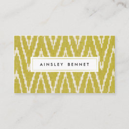 Yellow Ikat Zickzack Gemusterte Visitenkarten Visitenkarte