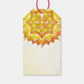 Yellow Indian border for Joint haldi danke Geschenkanhänger (Rückseite)