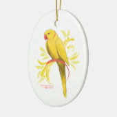 Yellow Indian Ringneck Keramikornament (Links)