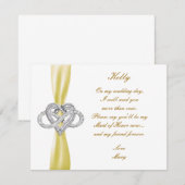 Yellow Infinity Heart Trauzeugin Card Einladung (Vorne/Hinten)