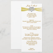 Yellow Infinity Heart Wedding Menu Card Menükarte (Vorne/Hinten)