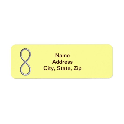 Yellow Infinity Wedding Address Labels (Vorne)