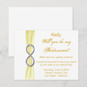 Yellow Infinity Wedding Bridesmaid Card Einladung (Vorne/Hinten)