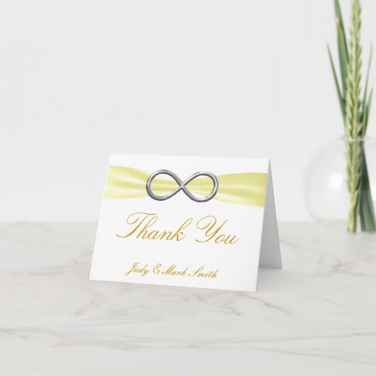 Yellow Infinity Wedding Dankeschön Card Dankeskarte (Vorderseite)