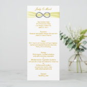 Yellow Infinity Wedding Menu Card Menükarte (Stehend Vorderseite)