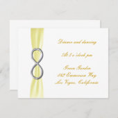 Yellow Infinity Wedding Reception Card Einladung (Vorne/Hinten)