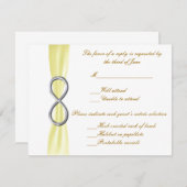 Yellow Infinity Wedding Response Card RSVP Karte (Vorne/Hinten)