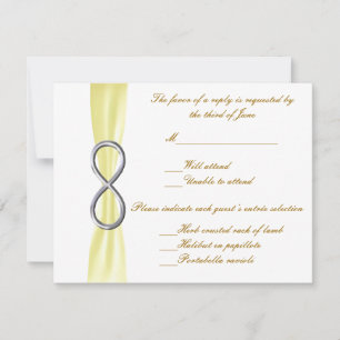 Yellow Infinity Wedding Response Card RSVP Karte