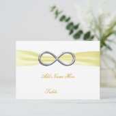 Yellow Infinity Wedding Table Platzkarte (Stehend Vorderseite)