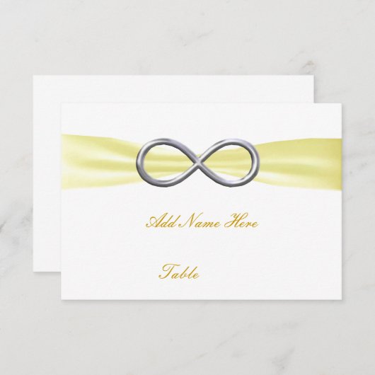 Yellow Infinity Wedding Table Platzkarte (Vorne/Hinten)