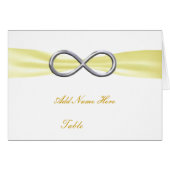 Yellow Infinity Wedding Table Platzkarte (Vorderseite (Horizontal))