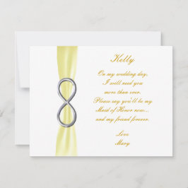 Yellow Infinity Wedding Trauzeugin Card Einladung