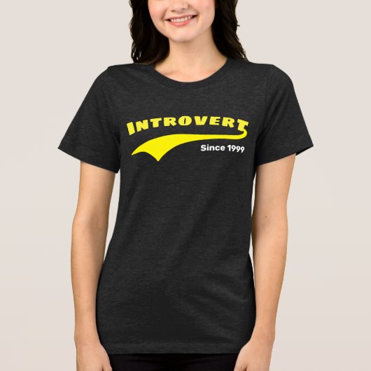 Yellow Introvertierte Typografie Swoosh Custom Dat Tri-Blend Shirt (Vorderseite)