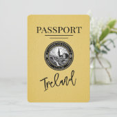 Yellow Ireland Passport Save the Date (Stehend Vorderseite)