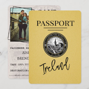 Yellow Ireland Passport Save the Date