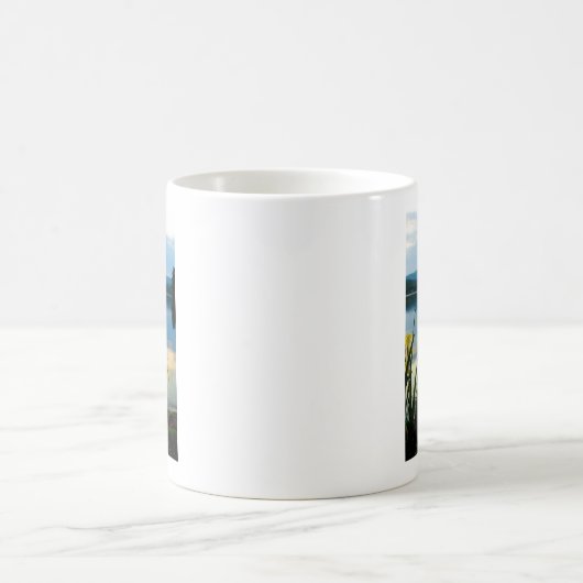 Yellow Iris am Lake Shore Kaffeetasse (Mittel)