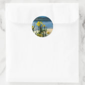 Yellow Iris am Lake Shore Runder Aufkleber (Tasche)