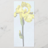 Yellow Iris and Bud Wedding Menu Menükarte (Rückseite)