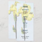 Yellow Iris and Bud Wedding Menu Menükarte (Vorne/Hinten)