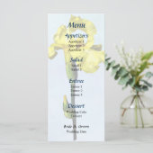 Yellow Iris and Bud Wedding Menu Menükarte (Stehend Vorderseite)