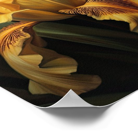 Yellow Iris Blume Art Print Poster (Ecke)