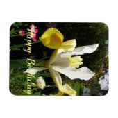 Yellow Iris Blume Floral Birthday Irises Magnet (Horizontal)