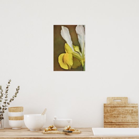 Yellow Iris Blume Fotokunst Print Poster (Küche)