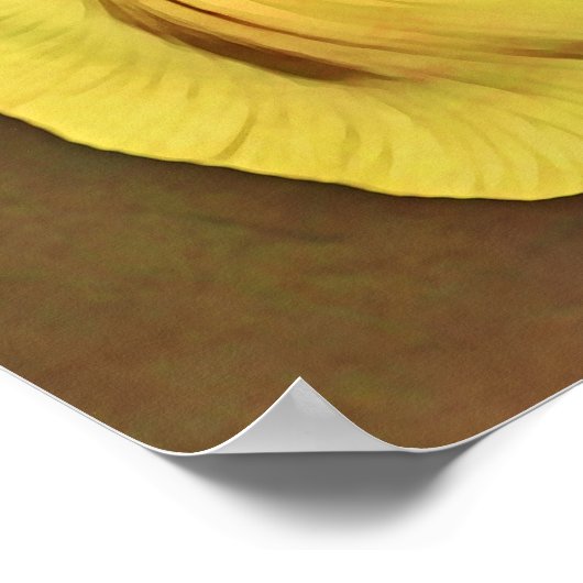 Yellow Iris Blume Fotokunst Print Poster (Ecke)