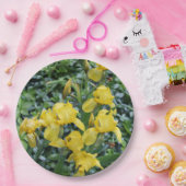 Yellow Iris Floral Garden Pappteller (Party)