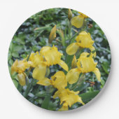 Yellow Iris Floral Garden Pappteller (Vorderseite)