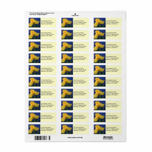 Yellow Iris Rücksendeadresse (Vorne)