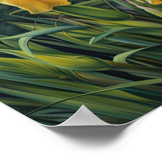 Yellow Irische Blume Art Print Poster (Ecke)