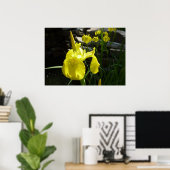 Yellow Irises Bright Spring Floral Poster (Heimbüro)