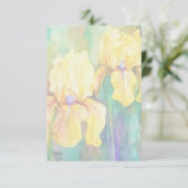 Yellow Irises Dankeskarte (Stehend Vorderseite)
