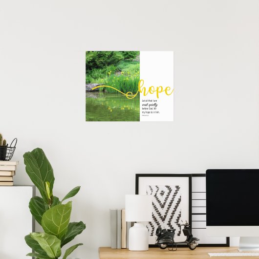Yellow Irises Psalm 62:5 Hope Poster (Heimbüro)