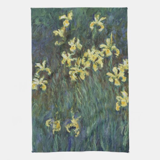 Yellow Irises von Claude Monet, Vintage Kunst Geschirrtuch (Vertikal)