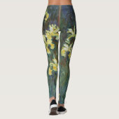 Yellow Irises von Claude Monet, Vintage Kunst Leggings (Rückseite)
