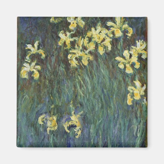 Yellow Irises von Claude Monet, Vintage Kunst Magnet (Vorne)
