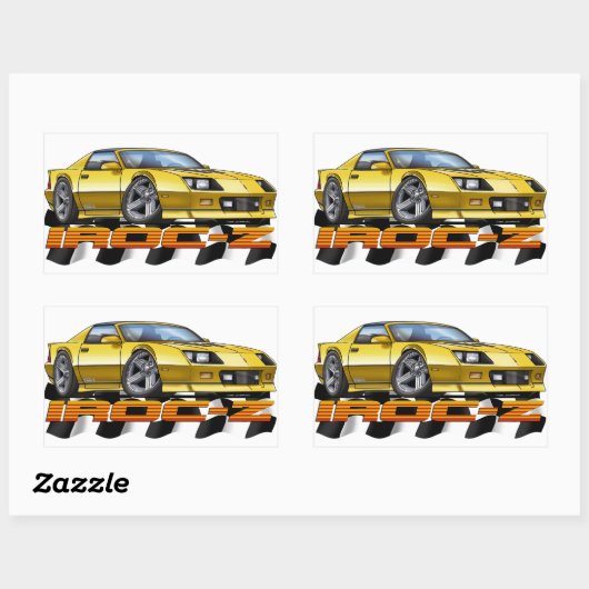 Yellow IROC Z Rechteckiger Aufkleber (Blatt)