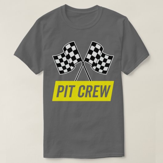 Yellow Italic Pit Crew für Racing Party Kostüm T-Shirt (Design vorne)