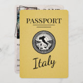 Yellow Italy Passport Save The Date (Vorne/Hinten)