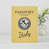Yellow Italy Passport Save The Date (Stehend Vorderseite)