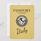 Yellow Italy Passport Save The Date (Vorderseite)