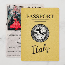 Yellow Italy Passport Save The Date