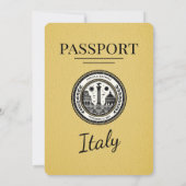 Yellow Italy Passport Wedding Einladung (Rückseite)
