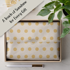 Yellow Ivory Cream Beige Polka Dots Seidenpapier