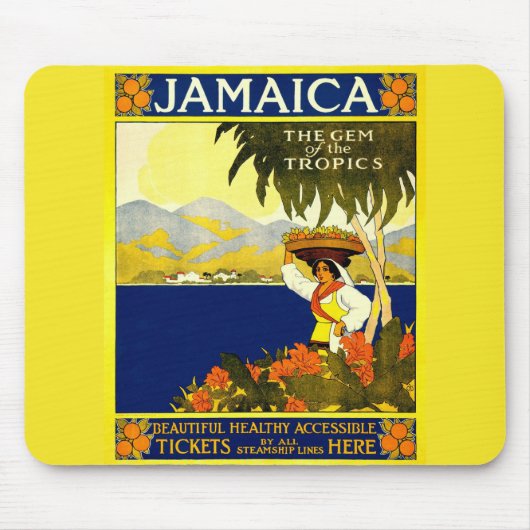 Yellow Jamaica Poster Mousepad (Vorne)